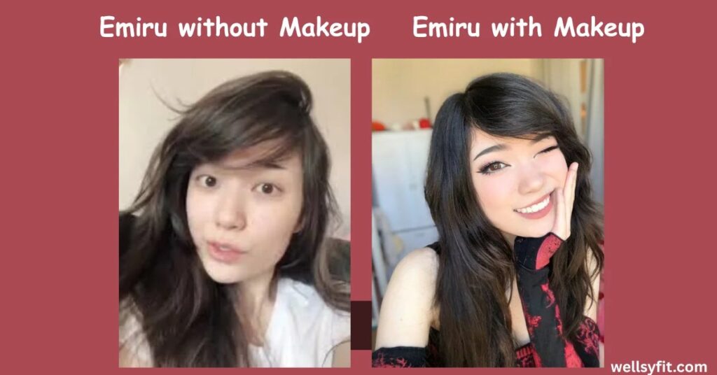 Emiru with and without Makeup