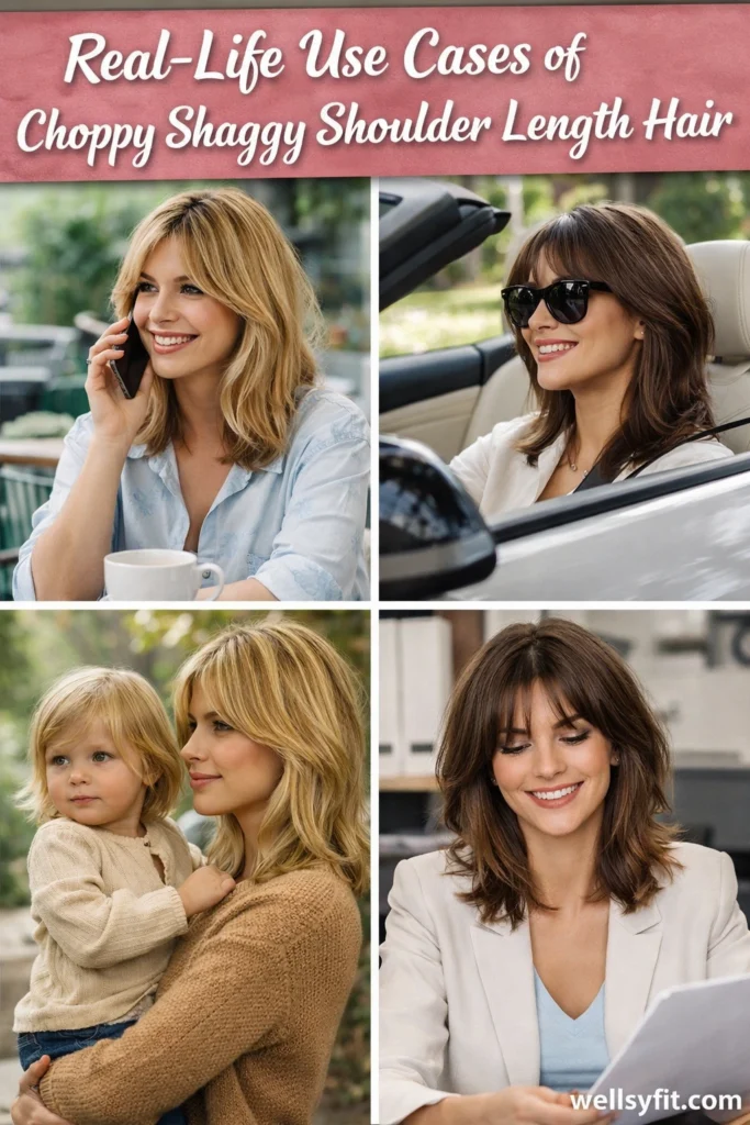 Real-Life Use Cases of Choppy Shaggy Shoulder Length Hair