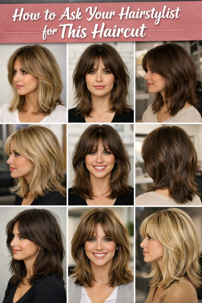 choppy shaggy shoulder length hair reference